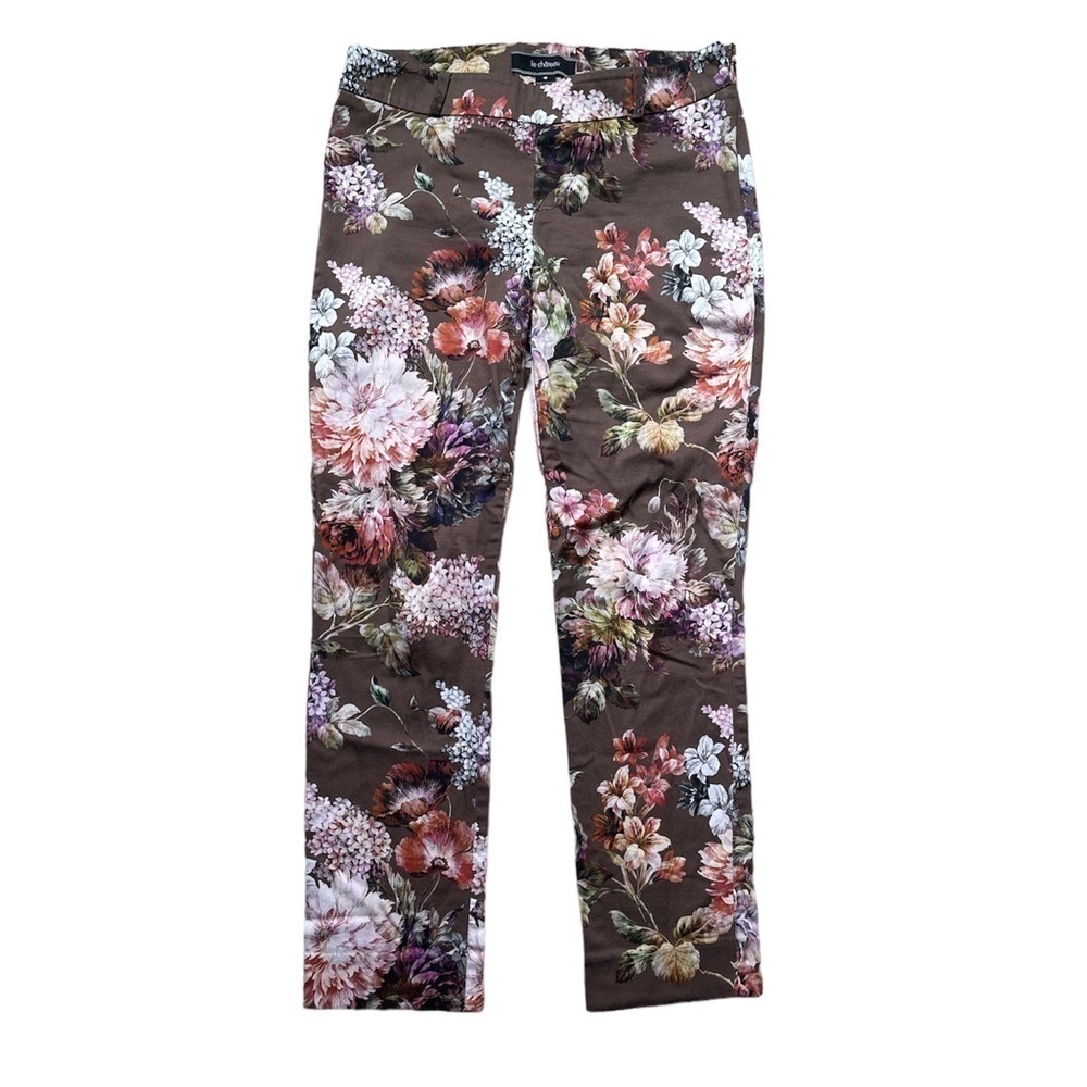 Le Chateau Brown Floral Ankle Pants Size 1/2